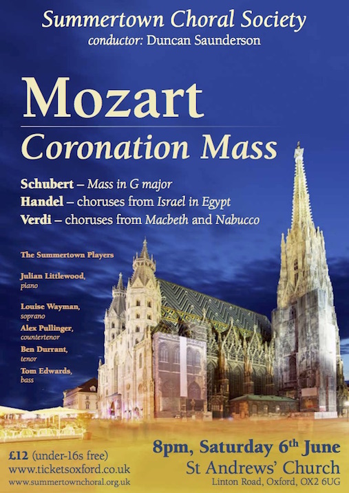 SCS Summer Concert 2015: Mozart's Coronation Mass & More